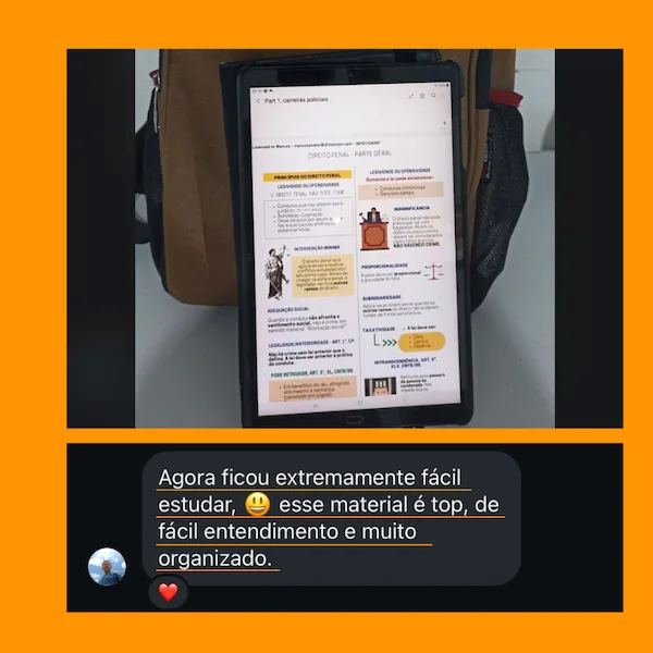 Print de mensagem enviada por aluno sobre o material