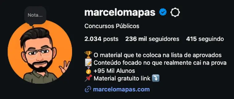 Perfil do Marcelomapas no Instagram, com 236 mil seguidores